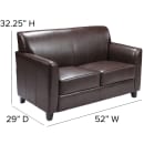 Flash Furniture BT-827-2-BN-GG Reception Loveseat w/ Brown LeatherSoft Upholstery, Black Wood Feet thumbnail 2