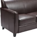 Flash Furniture BT-827-2-BN-GG Reception Loveseat w/ Brown LeatherSoft Upholstery, Black Wood Feet thumbnail 5