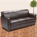 Flash Furniture BT-827-3-BN-GG 70" Reception Sofa w/ Brown LeatherSoft Upholstery - Black Wood Feet thumbnail 3