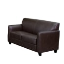 Flash Furniture BT-827-SET-BN-GG 3 Piece Reception Set - Brown LeatherSoft Upholstery, Black Wood Feet thumbnail 3