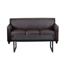 Flash Furniture BT-827-SET-BN-GG 3 Piece Reception Set - Brown LeatherSoft Upholstery, Black Wood Feet thumbnail 4