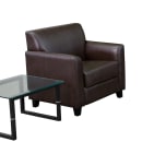 Flash Furniture BT-827-SET-BN-GG 3 Piece Reception Set - Brown LeatherSoft Upholstery, Black Wood Feet thumbnail 5