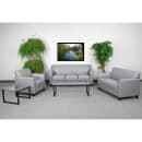Flash Furniture BT-827-SET-GY-GG 3 Piece Reception Set - Gray LeatherSoft Upholstery, Black Wood Feet thumbnail 2