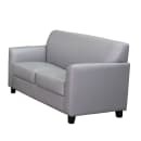 Flash Furniture BT-827-SET-GY-GG 3 Piece Reception Set - Gray LeatherSoft Upholstery, Black Wood Feet thumbnail 3