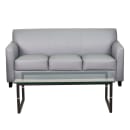 Flash Furniture BT-827-SET-GY-GG 3 Piece Reception Set - Gray LeatherSoft Upholstery, Black Wood Feet thumbnail 4