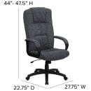 Flash Furniture BT-9022-BK-GG Swivel Office Chair w/ Mid Back - Gray Polyester Upholstery thumbnail 2