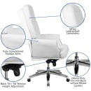 Flash Furniture BT-90269H-WH-GG Swivel Office Chair w/ High Back - White LeatherSoft Upholstery thumbnail 6