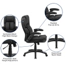 Flash Furniture BT-90275H-GG Swivel Office Chair w/ High Back - Black LeatherSoft Upholstery thumbnail 6