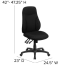 Flash Furniture BT-90297H-GG Swivel Office Chair w/ High Back - Black Polyester Upholstery thumbnail 2