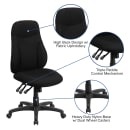 Flash Furniture BT-90297H-GG Swivel Office Chair w/ High Back - Black Polyester Upholstery thumbnail 6
