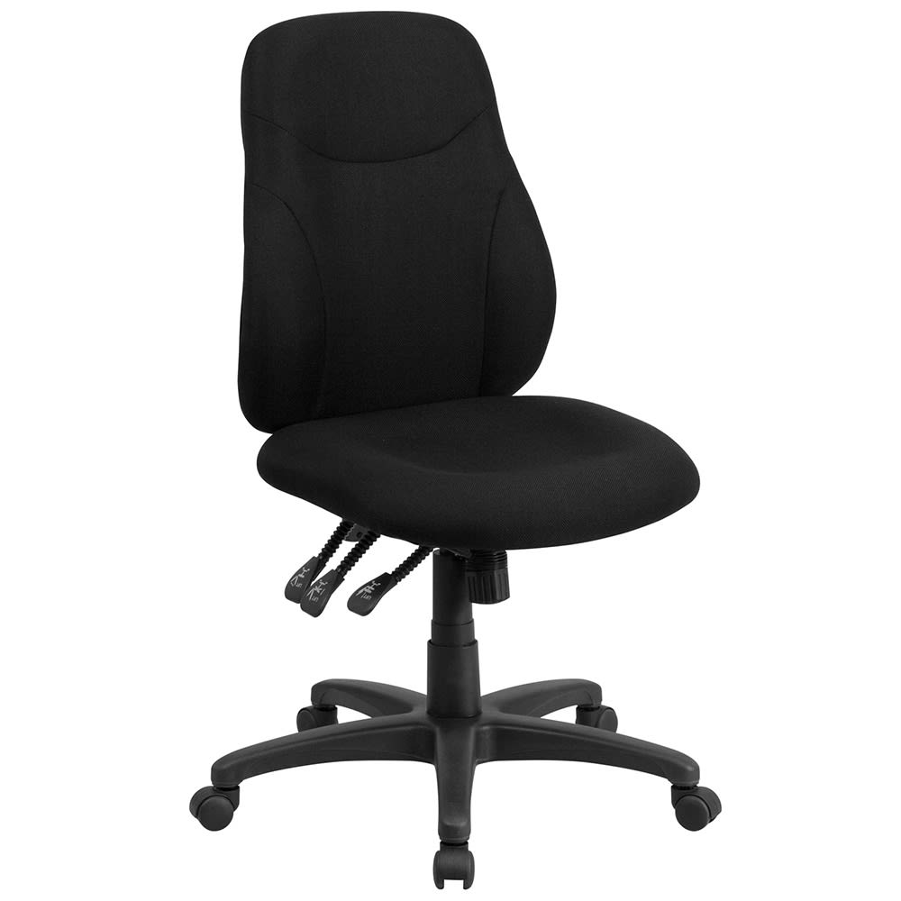 Flash Furniture BT-90297M-GG Swivel Office Chair w/ Mid Back - Black Polyester Upholstery