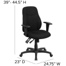 Flash Furniture BT-90297M-A-GG Swivel Office Chair w/ Mid Back - Black Polyester Upholstery thumbnail 2