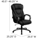 Flash Furniture BT-9069-BK-GG Swivel Office Chair w/ High Back - Black LeatherSoft Upholstery thumbnail 2