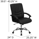 Flash Furniture BT-9076-BK-GG Swivel Office Chair w/ Mid Back - Black LeatherSoft Upholstery thumbnail 2