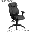 Flash Furniture BT-9835H-GG Swivel Office Chair w/ High Back - Black LeatherSoft Upholstery thumbnail 2