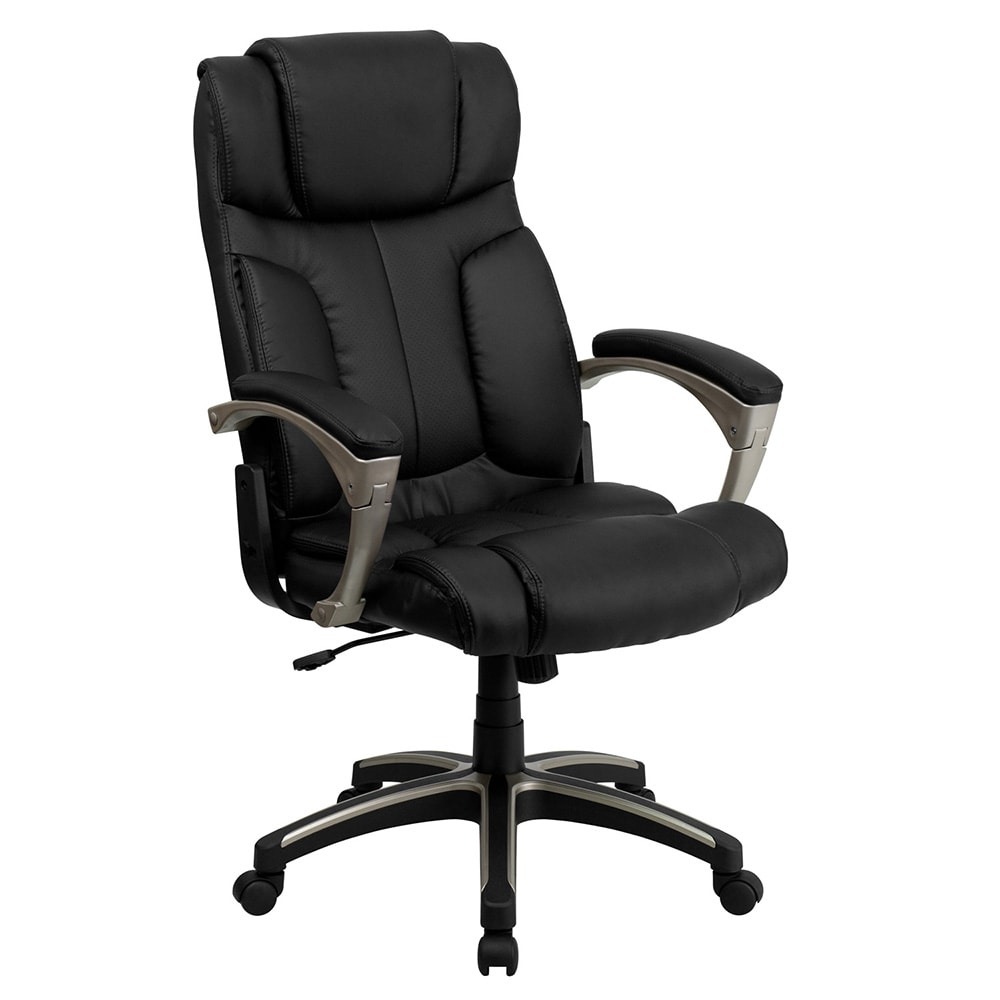 Flash Furniture BT-9875H-GG Swivel Office Chair w/ High Back - Black LeatherSoft Upholstery