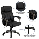 Flash Furniture BT-9875H-GG Swivel Office Chair w/ High Back - Black LeatherSoft Upholstery thumbnail 6
