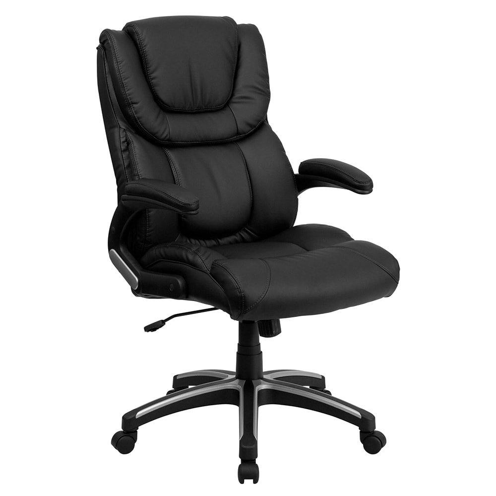 Flash Furniture BT-9896H-GG Swivel Office Chair w/ High Back - Black LeatherSoft Upholstery