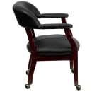 Flash Furniture B-Z100-BLACK-GG Rolling Conference Chair w/ Black Vinyl Upholstery & Mahogany Wood Frame thumbnail 4