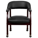Flash Furniture B-Z100-BLACK-GG Rolling Conference Chair w/ Black Vinyl Upholstery & Mahogany Wood Frame thumbnail 6