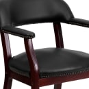 Flash Furniture B-Z100-BLACK-GG Rolling Conference Chair w/ Black Vinyl Upholstery & Mahogany Wood Frame thumbnail 8