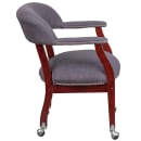 Flash Furniture B-Z100-GY-GG Rolling Conference Chair w/ Gray Polyester Upholstery & Mahogany Wood Frame thumbnail 4