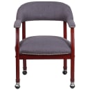 Flash Furniture B-Z100-GY-GG Rolling Conference Chair w/ Gray Polyester Upholstery & Mahogany Wood Frame thumbnail 6