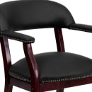 Flash Furniture B-Z100-LF-0005-BK-LEA-GG Rolling Conference Chair w/ Black Italian Leather Upholstery & Mahogany Wood Frame thumbnail 7