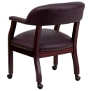 Flash Furniture B-Z100-LF19-LEA-GG Rolling Conference Chair w/ Burgundy Italian Leather Upholstery & Mahogany Wood Frame thumbnail 4