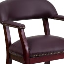 Flash Furniture B-Z100-LF19-LEA-GG Rolling Conference Chair w/ Burgundy Italian Leather Upholstery & Mahogany Wood Frame thumbnail 7