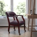 Flash Furniture B-Z100-LF19-LEA-GG Rolling Conference Chair w/ Burgundy Italian Leather Upholstery & Mahogany Wood Frame thumbnail 9