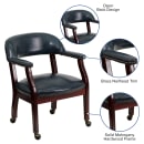Flash Furniture B-Z100-NAVY-GG Rolling Conference Chair w/ Navy Blue Vinyl Upholstery & Mahogany Wood Frame thumbnail 7