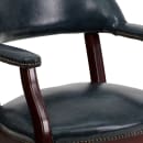 Flash Furniture B-Z100-NAVY-GG Rolling Conference Chair w/ Navy Blue Vinyl Upholstery & Mahogany Wood Frame thumbnail 8