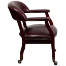 Flash Furniture B-Z100-OXBLOOD-GG Rolling Conference Chair w/ Burgundy Vinyl Upholstery & Mahogany Wood Frame thumbnail 3