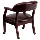 Flash Furniture B-Z100-OXBLOOD-GG Rolling Conference Chair w/ Burgundy Vinyl Upholstery & Mahogany Wood Frame thumbnail 4