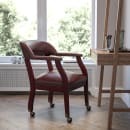 Flash Furniture B-Z100-OXBLOOD-GG Rolling Conference Chair w/ Burgundy Vinyl Upholstery & Mahogany Wood Frame thumbnail 9
