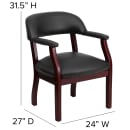 Flash Furniture B-Z105-BLACK-GG Conference Chair w/ Black Vinyl Upholstery & Mahogany Wood Frame thumbnail 2