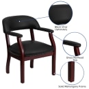 Flash Furniture B-Z105-BLACK-GG Conference Chair w/ Black Vinyl Upholstery & Mahogany Wood Frame thumbnail 6