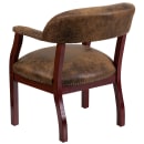Flash Furniture B-Z105-BRN-GG Conference Chair w/ Bomber Jacket Brown Microfiber Upholstery & Mahogany Wood Frame thumbnail 4