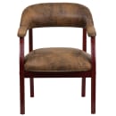 Flash Furniture B-Z105-BRN-GG Conference Chair w/ Bomber Jacket Brown Microfiber Upholstery & Mahogany Wood Frame thumbnail 5