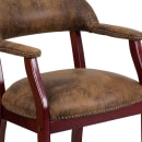Flash Furniture B-Z105-BRN-GG Conference Chair w/ Bomber Jacket Brown Microfiber Upholstery & Mahogany Wood Frame thumbnail 7