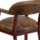 Flash Furniture B-Z105-BRN-GG Conference Chair w/ Bomber Jacket Brown Microfiber Upholstery & Mahogany Wood Frame thumbnail 8
