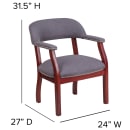 Flash Furniture B-Z105-GY-GG Conference Chair w/ Gray Polyester Upholstery & Mahogany Wood Frame thumbnail 2