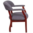 Flash Furniture B-Z105-GY-GG Conference Chair w/ Gray Polyester Upholstery & Mahogany Wood Frame thumbnail 3