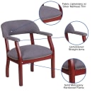 Flash Furniture B-Z105-GY-GG Conference Chair w/ Gray Polyester Upholstery & Mahogany Wood Frame thumbnail 6