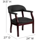 Flash Furniture B-Z105-LF-0005-BK-LEA-GG Conference Chair w/ Black Italian Leather Upholstery & Mahogany Wood Frame thumbnail 2