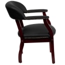 Flash Furniture B-Z105-LF-0005-BK-LEA-GG Conference Chair w/ Black Italian Leather Upholstery & Mahogany Wood Frame thumbnail 3