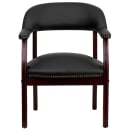 Flash Furniture B-Z105-LF-0005-BK-LEA-GG Conference Chair w/ Black Italian Leather Upholstery & Mahogany Wood Frame thumbnail 5