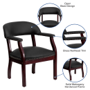 Flash Furniture B-Z105-LF-0005-BK-LEA-GG Conference Chair w/ Black Italian Leather Upholstery & Mahogany Wood Frame thumbnail 6