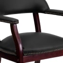 Flash Furniture B-Z105-LF-0005-BK-LEA-GG Conference Chair w/ Black Italian Leather Upholstery & Mahogany Wood Frame thumbnail 7